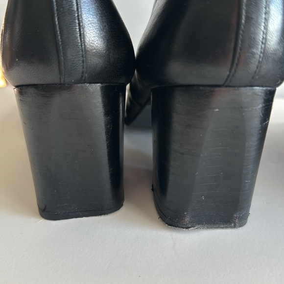 Stuart Weitzman leather knee high pull on heeled boots black size 9.5 - Picture 17 of 17
